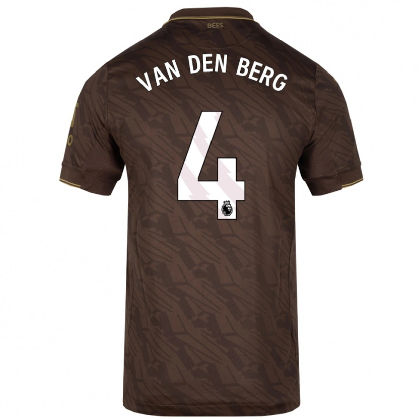 Danxen Donna Maglia Sepp Van Den Berg #4 Marrone Oro Kit Gara Away 2025/26 Maglietta