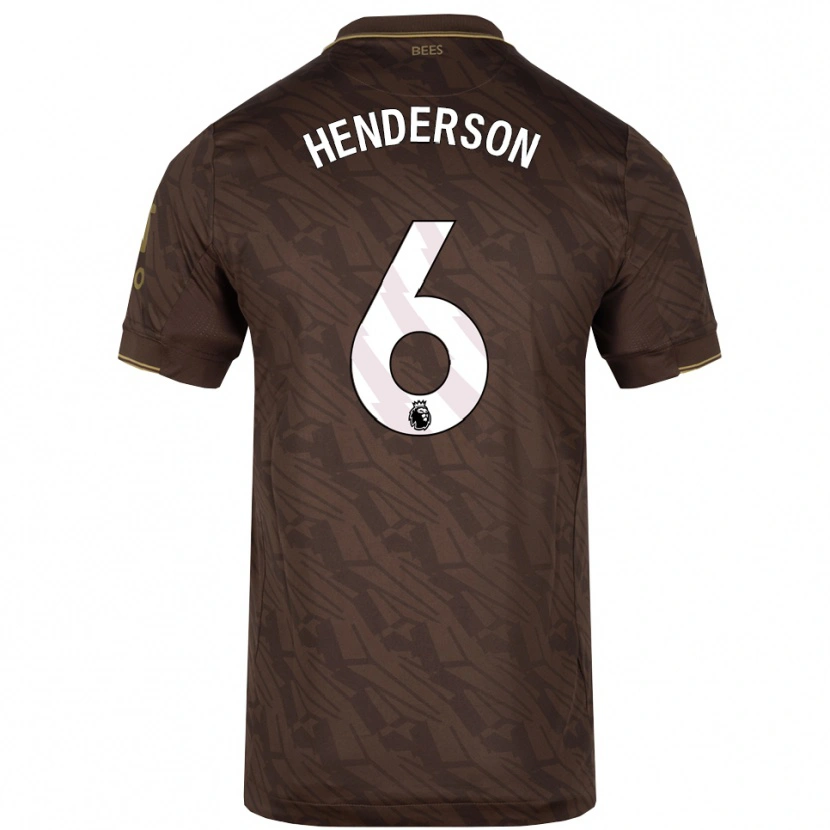 Danxen Donna Maglia Jordan Henderson #6 Marrone Oro Kit Gara Away 2025/26 Maglietta