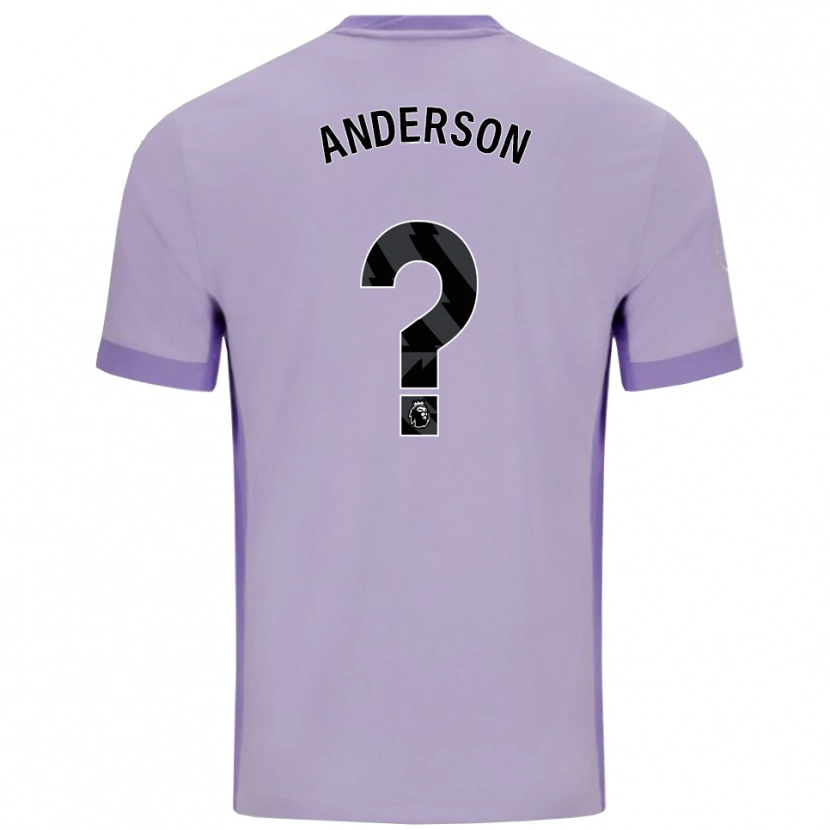 Danxen Donna Maglia Oliver Anderson #0 Viola Taro Bianco Kit Gara Away 2025/26 Maglietta
