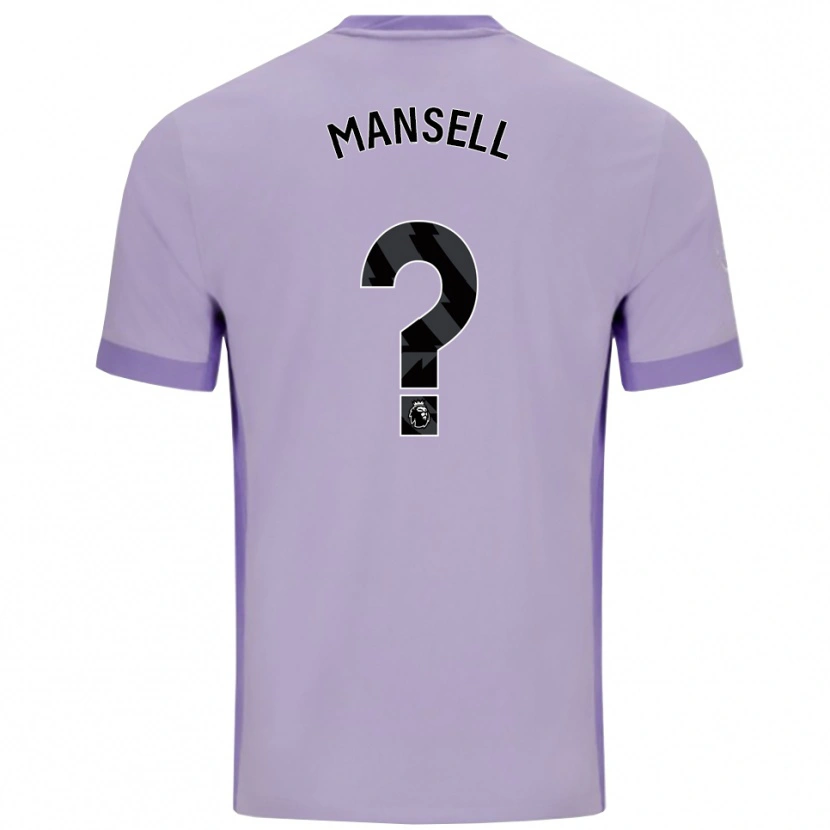 Danxen Donna Maglia Alfie Mansell #0 Viola Taro Bianco Kit Gara Away 2025/26 Maglietta
