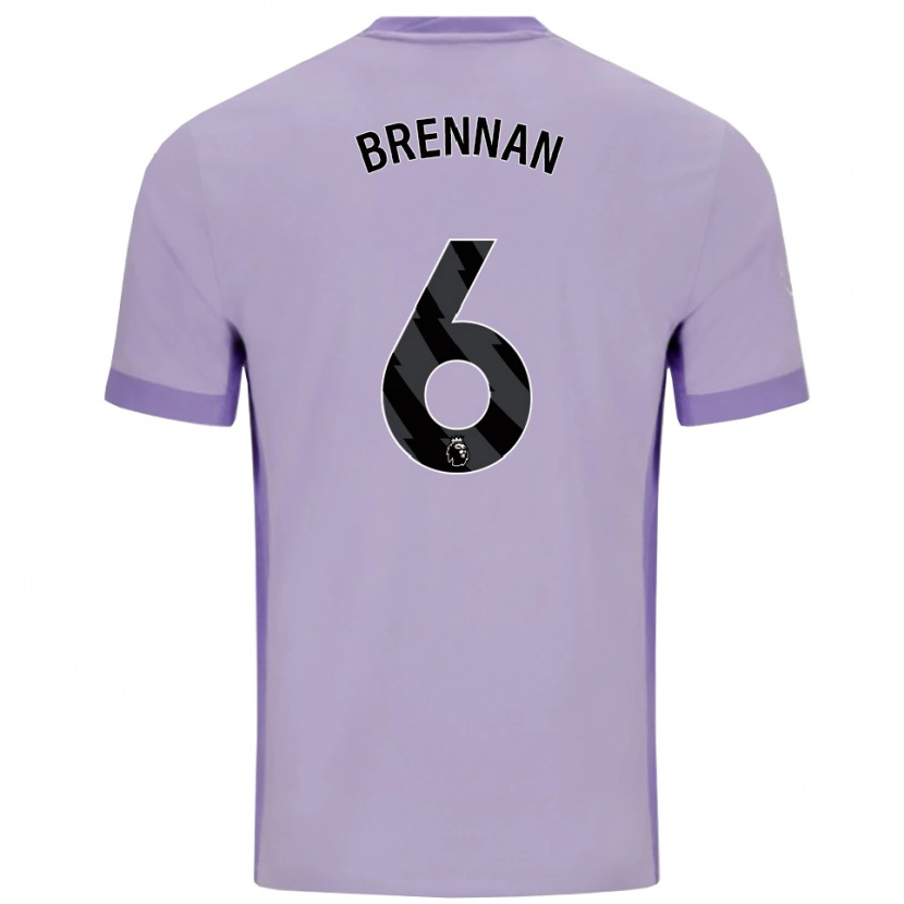 Danxen Donna Maglia Zach Brennan #6 Viola Taro Bianco Kit Gara Away 2025/26 Maglietta