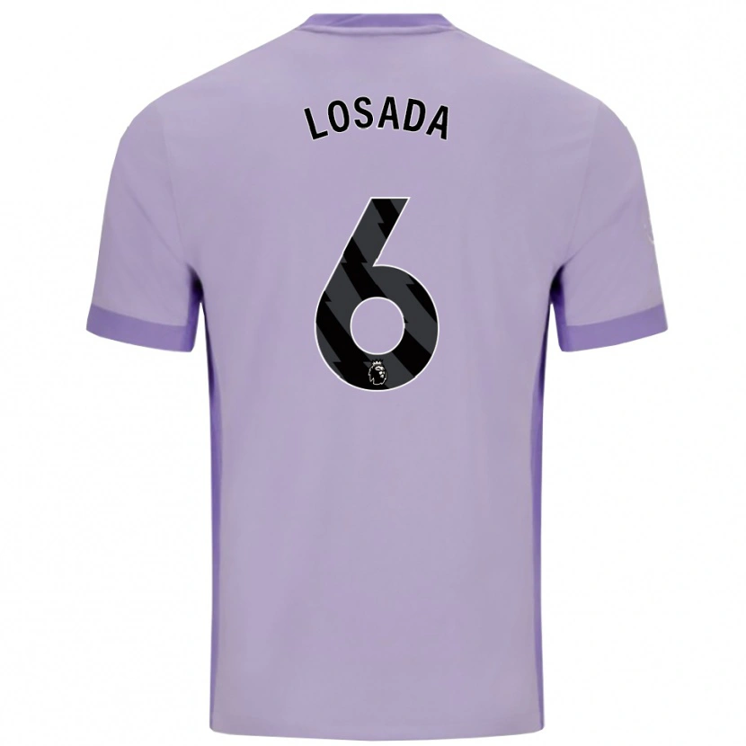 Danxen Donna Maglia Vicky Losada #6 Viola Taro Bianco Kit Gara Away 2025/26 Maglietta