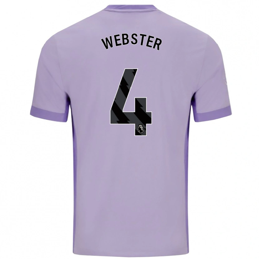 Danxen Donna Maglia Adam Webster #4 Viola Taro Bianco Kit Gara Away 2025/26 Maglietta
