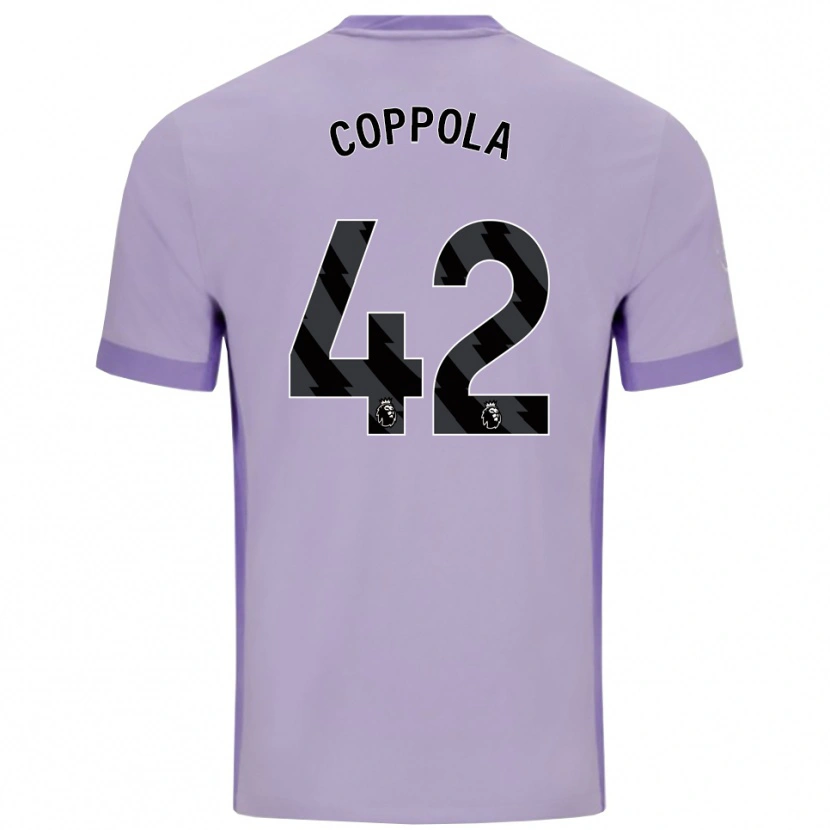 Danxen Donna Maglia Diego Coppola #42 Viola Taro Bianco Kit Gara Away 2025/26 Maglietta