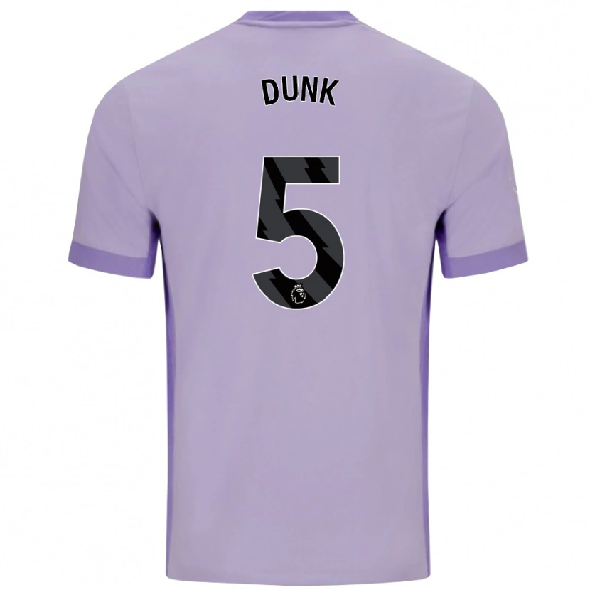 Danxen Donna Maglia Lewis Dunk #5 Viola Taro Bianco Kit Gara Away 2025/26 Maglietta