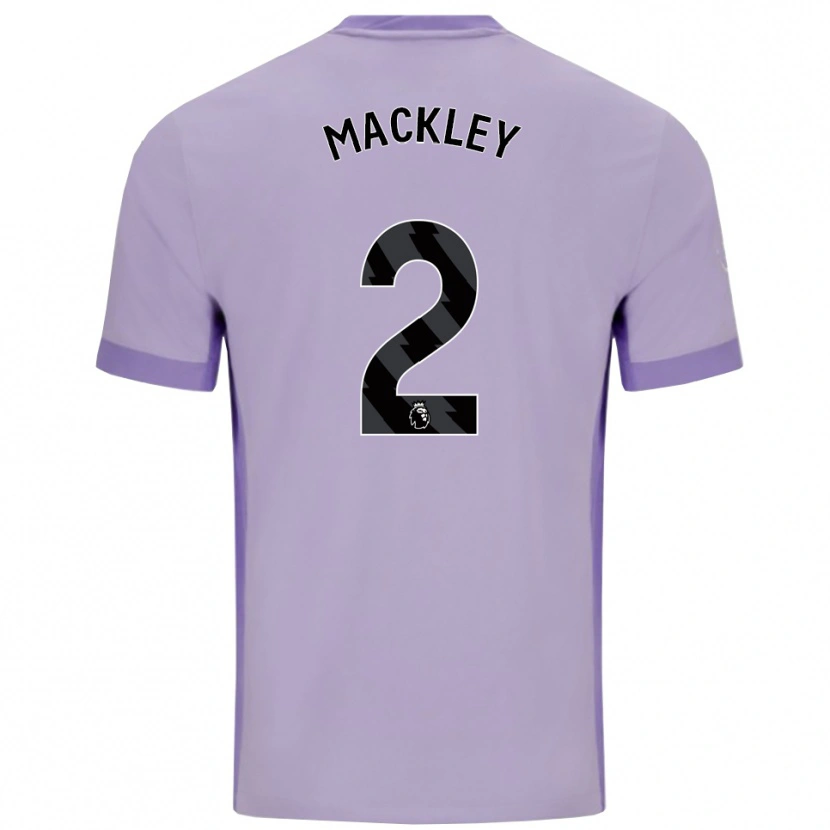 Danxen Donna Maglia Callum Mackley #2 Viola Taro Bianco Kit Gara Away 2025/26 Maglietta