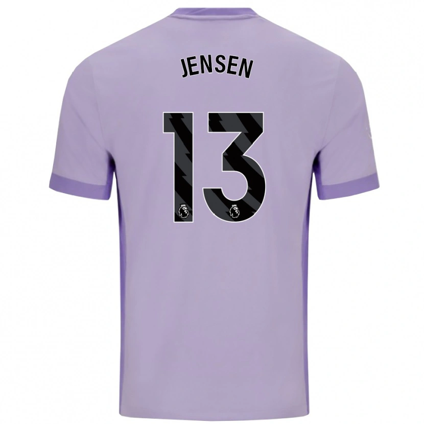 Danxen Donna Maglia Sebastian Jensen #13 Viola Taro Bianco Kit Gara Away 2025/26 Maglietta