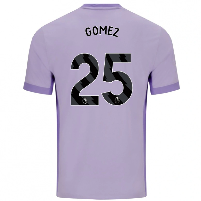 Danxen Donna Maglia Diego Gómez #25 Viola Taro Bianco Kit Gara Away 2025/26 Maglietta