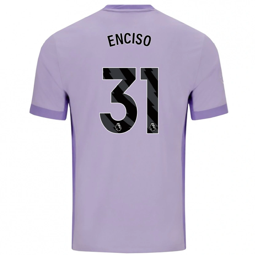 Danxen Donna Maglia Julio Enciso #31 Viola Taro Bianco Kit Gara Away 2025/26 Maglietta
