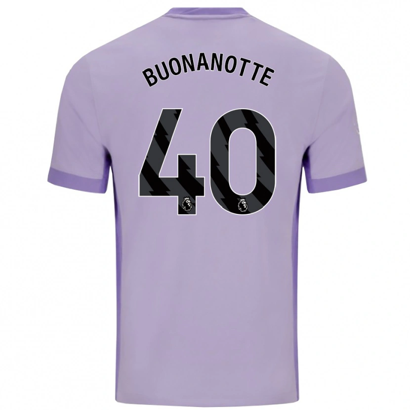 Danxen Donna Maglia Facundo Buonanotte #40 Viola Taro Bianco Kit Gara Away 2025/26 Maglietta