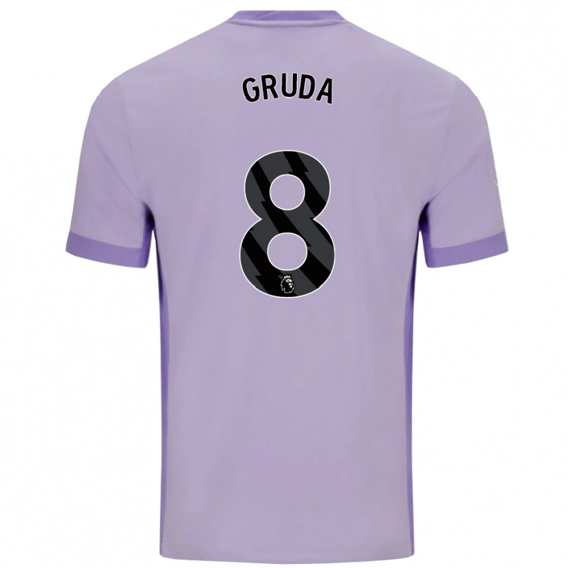 Danxen Donna Maglia Brajan Gruda #8 Viola Taro Bianco Kit Gara Away 2025/26 Maglietta