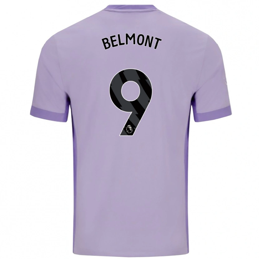 Danxen Donna Maglia Joe Belmont #9 Viola Taro Bianco Kit Gara Away 2025/26 Maglietta