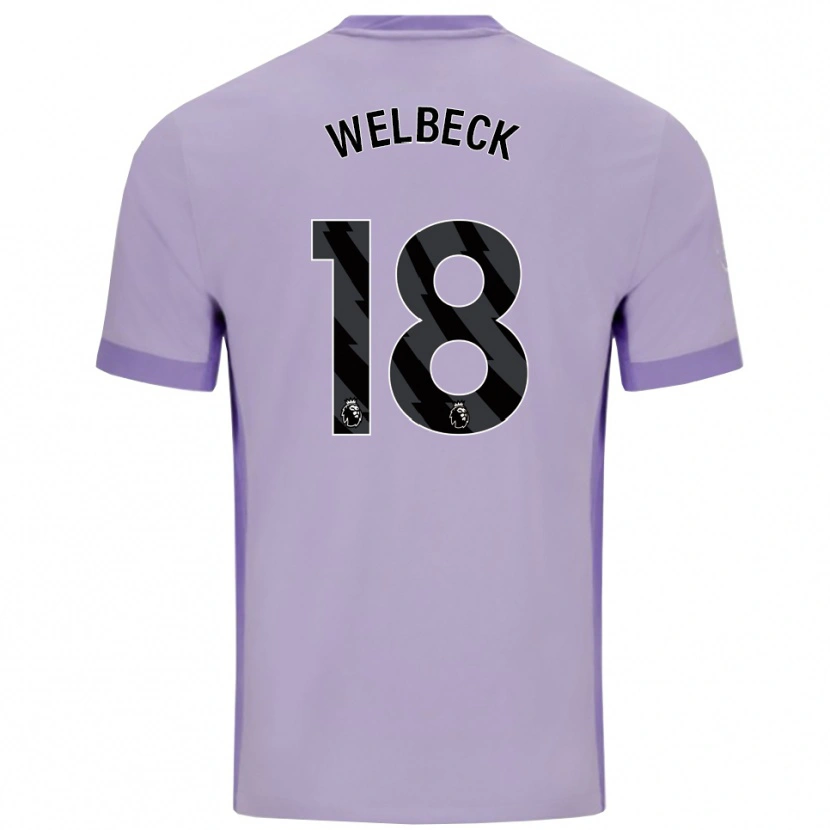 Danxen Donna Maglia Danny Welbeck #18 Viola Taro Bianco Kit Gara Away 2025/26 Maglietta