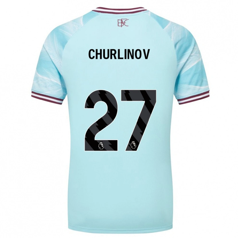 Danxen Donna Maglia Darko Churlinov #27 Azzurro Borgogna Kit Gara Away 2025/26 Maglietta
