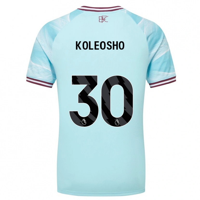 Danxen Donna Maglia Luca Koleosho #30 Azzurro Borgogna Kit Gara Away 2025/26 Maglietta