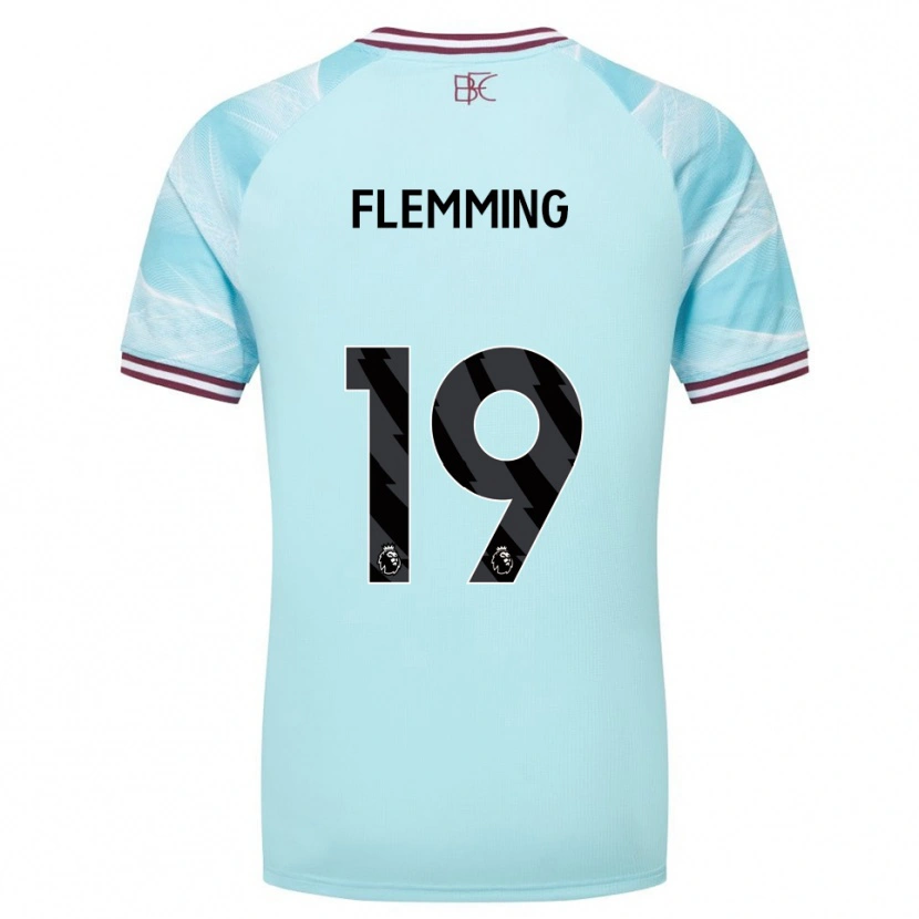 Danxen Donna Maglia Zian Flemming #19 Azzurro Borgogna Kit Gara Away 2025/26 Maglietta