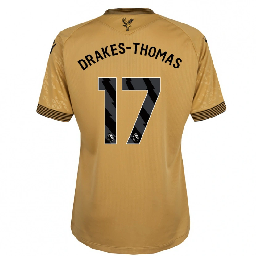 Danxen Donna Maglia Joél Drakes-Thomas #17 Oro Nero Kit Gara Away 2025/26 Maglietta