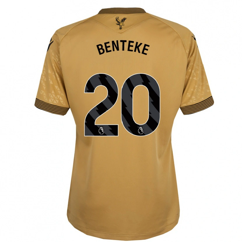 Danxen Donna Maglia Christian Benteke #20 Oro Nero Kit Gara Away 2025/26 Maglietta