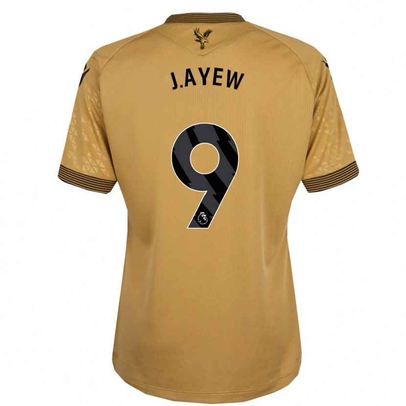 Danxen Donna Maglia Jordan Ayew #9 Oro Nero Kit Gara Away 2025/26 Maglietta