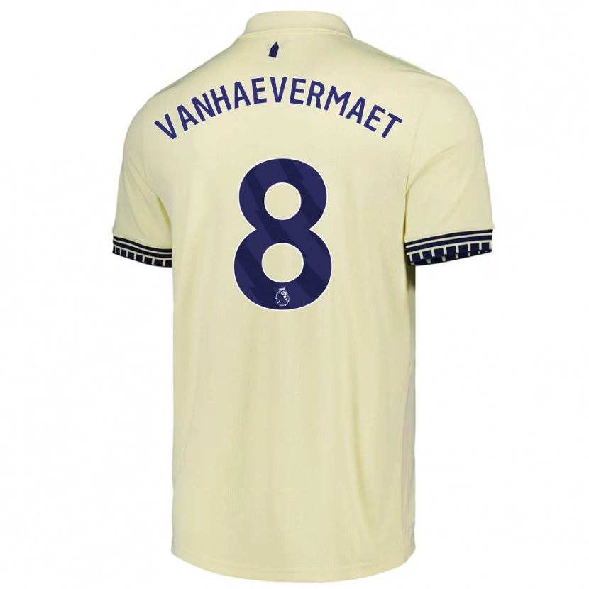 Danxen Donna Maglia Justine Vanhaevermaet #8 Bianco Sporco Nero Kit Gara Away 2025/26 Maglietta