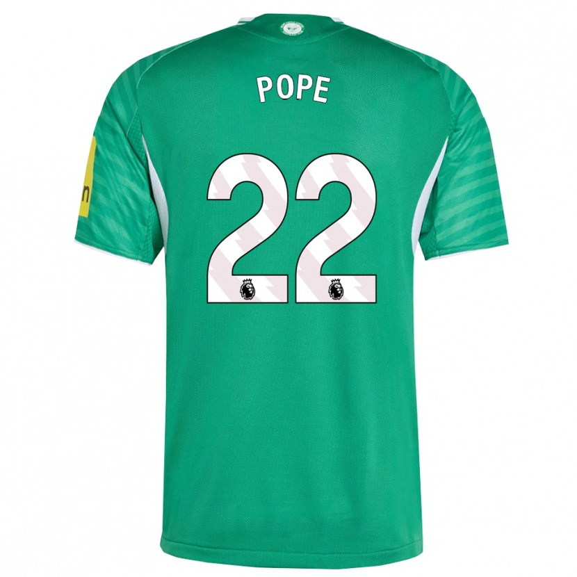 Danxen Donna Maglia Nick Pope #22 Verde Bianco Kit Gara Away 2025/26 Maglietta