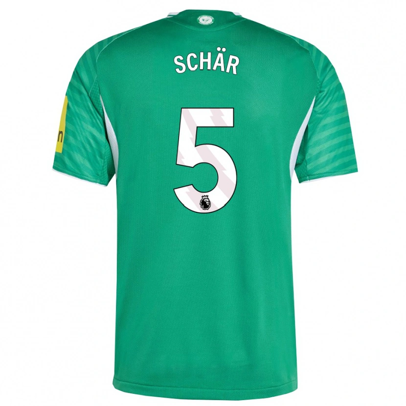 Danxen Donna Maglia Fabian Schär #5 Verde Bianco Kit Gara Away 2025/26 Maglietta