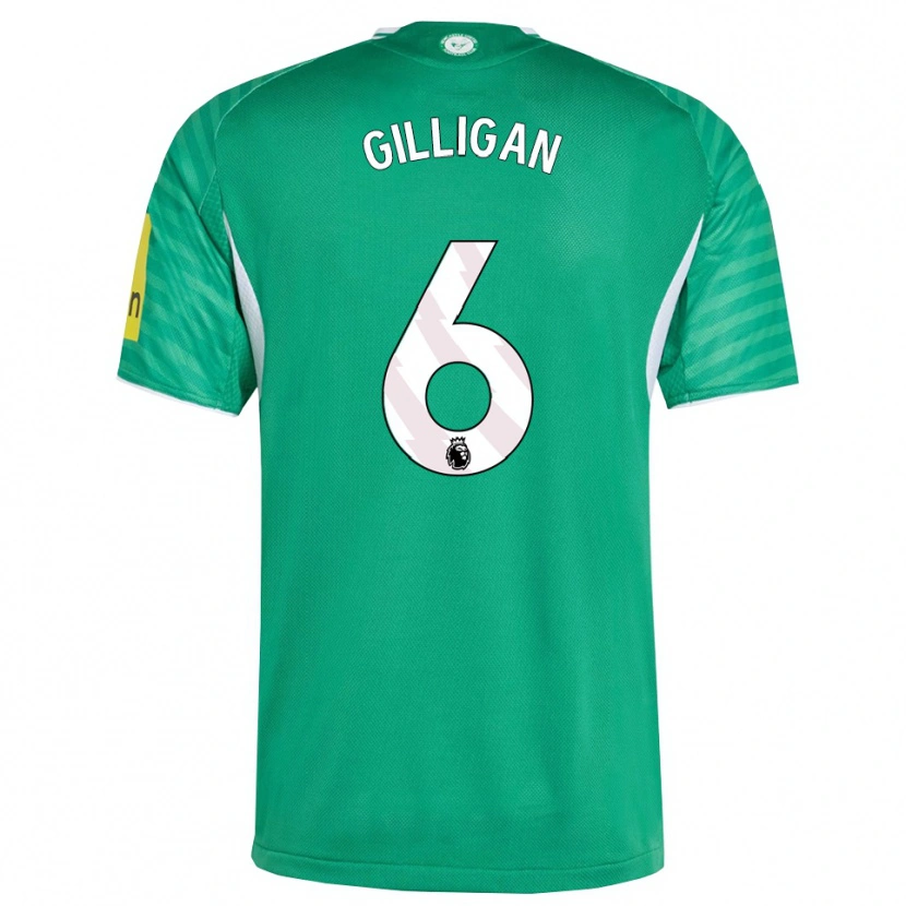 Danxen Donna Maglia Luke Gilligan #6 Verde Bianco Kit Gara Away 2025/26 Maglietta