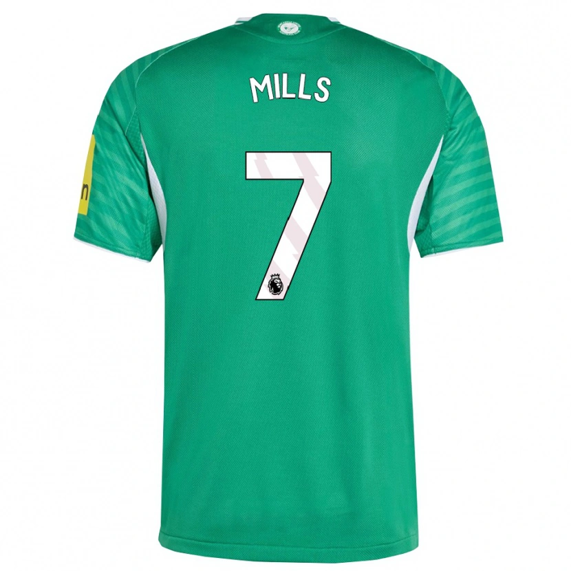 Danxen Donna Maglia Michael Mills #7 Verde Bianco Kit Gara Away 2025/26 Maglietta