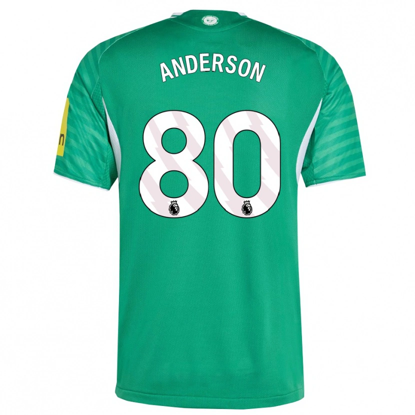 Danxen Donna Maglia Will Anderson #80 Verde Bianco Kit Gara Away 2025/26 Maglietta