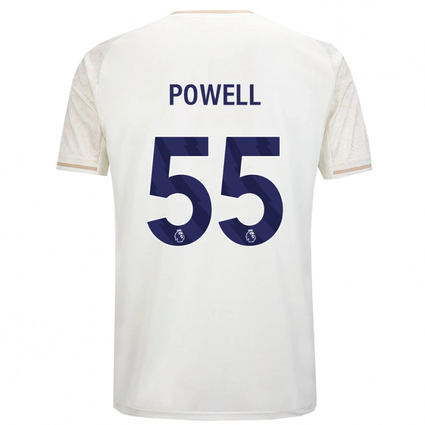 Danxen Donna Maglia Josh Powell #55 Bianco Sporco Nero Kit Gara Away 2025/26 Maglietta