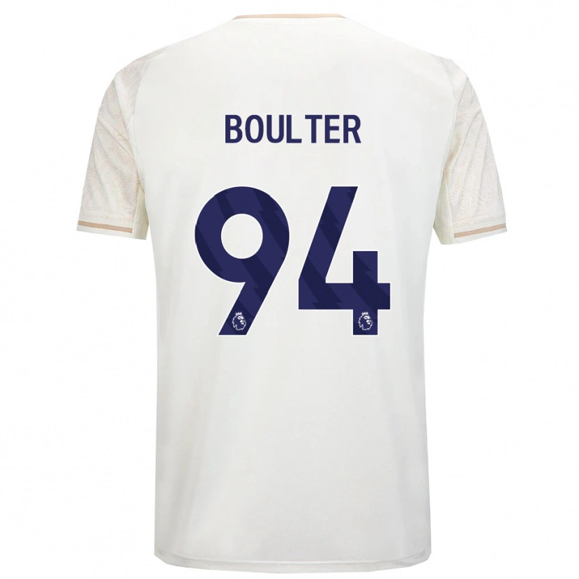 Danxen Donna Maglia Evan Boulter #94 Bianco Sporco Nero Kit Gara Away 2025/26 Maglietta