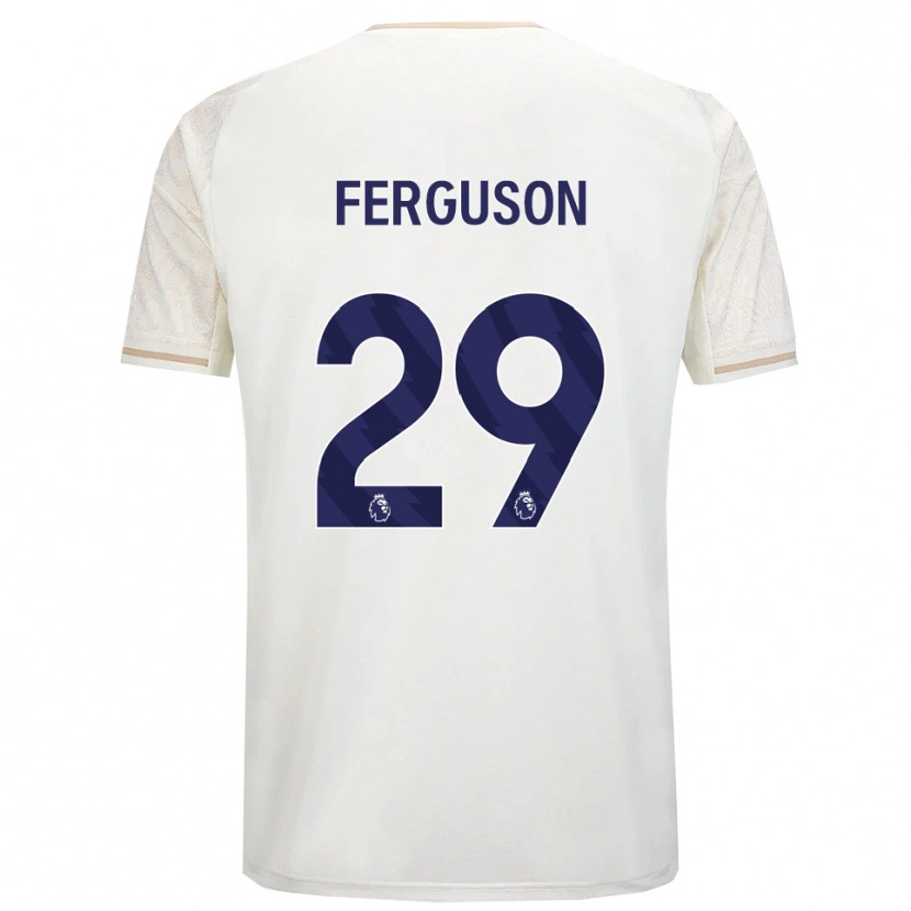 Danxen Donna Maglia Georgie Ferguson #29 Bianco Sporco Nero Kit Gara Away 2025/26 Maglietta