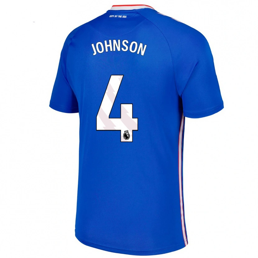Danxen Donna Maglia Zak Johnson #4 Blu Bianco Kit Gara Away 2025/26 Maglietta
