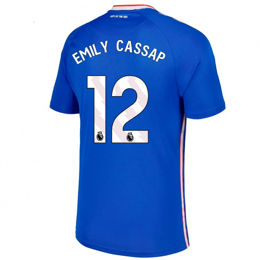 Danxen Donna Maglia Emily Cassap #12 Blu Bianco Kit Gara Away 2025/26 Maglietta