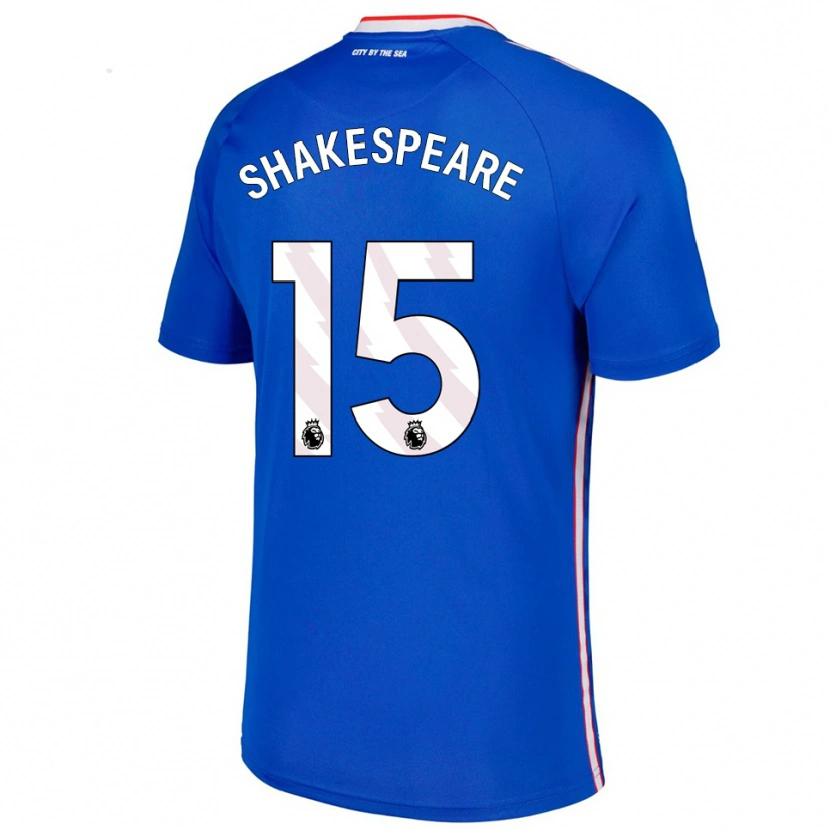 Danxen Donna Maglia Caleb Shakespeare #15 Blu Bianco Kit Gara Away 2025/26 Maglietta
