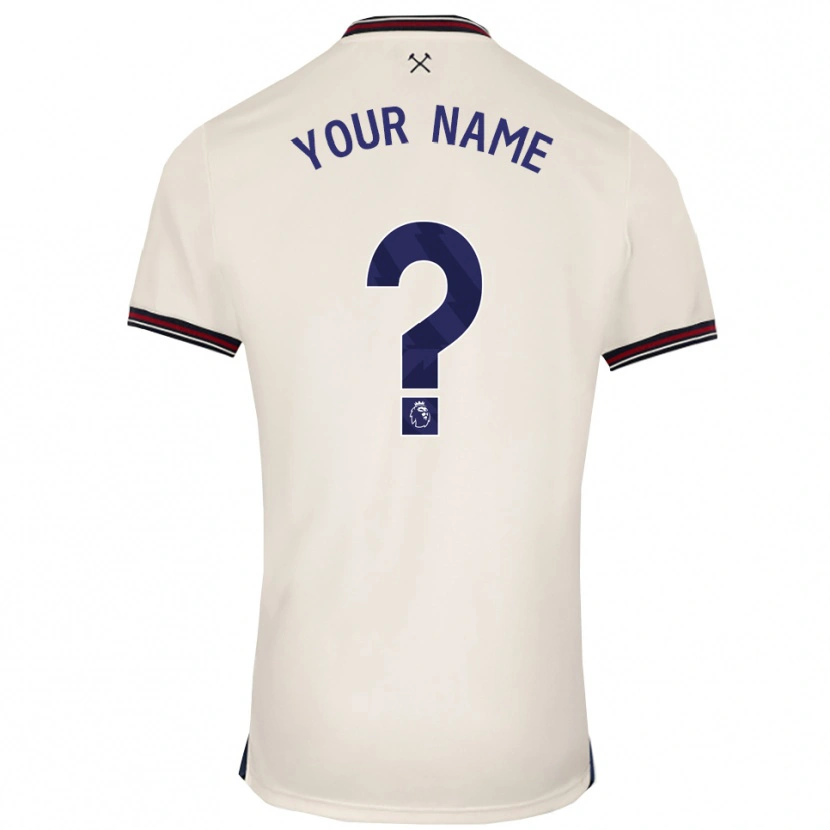 Danxen Donna Maglia Il Tuo Nome #0 Bianco Sporco Kit Gara Away 2025/26 Maglietta