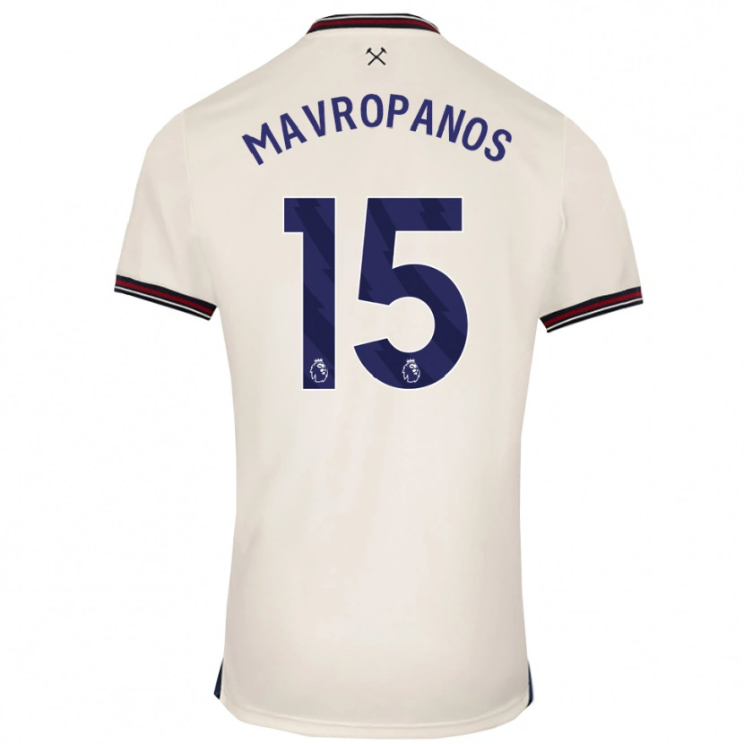 Danxen Donna Maglia Konstantinos Mavropanos #15 Bianco Sporco Kit Gara Away 2025/26 Maglietta