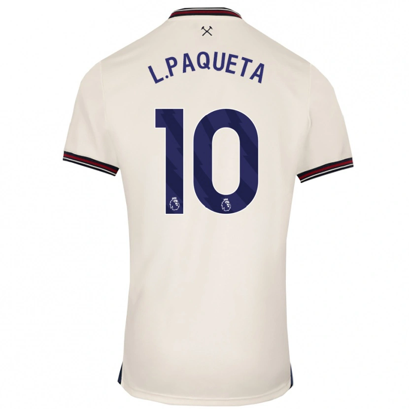 Danxen Donna Maglia Lucas Paquetá #10 Bianco Sporco Kit Gara Away 2025/26 Maglietta