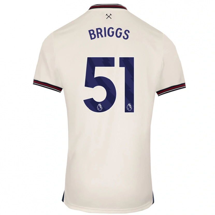 Danxen Donna Maglia Josh Briggs #51 Bianco Sporco Kit Gara Away 2025/26 Maglietta
