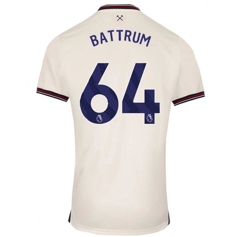 Danxen Donna Maglia Ryan Battrum #64 Bianco Sporco Kit Gara Away 2025/26 Maglietta