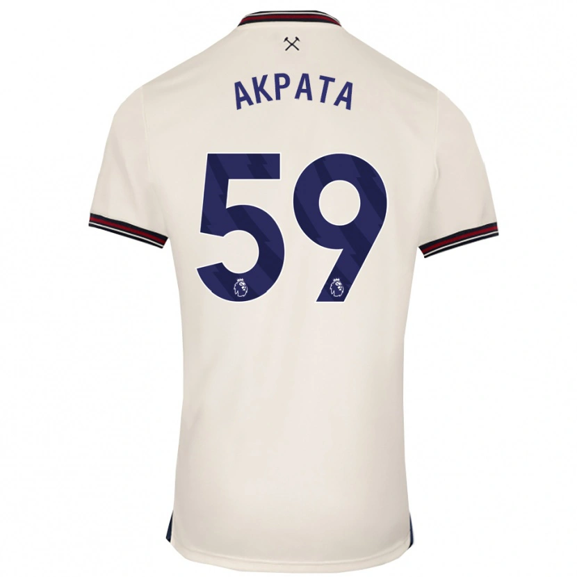 Danxen Donna Maglia Tyron Akpata #59 Bianco Sporco Kit Gara Away 2025/26 Maglietta