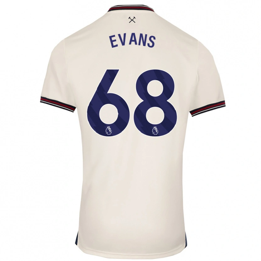 Danxen Donna Maglia Isaac Evans #68 Bianco Sporco Kit Gara Away 2025/26 Maglietta