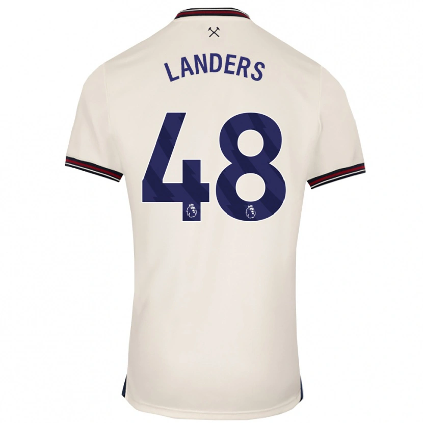 Danxen Donna Maglia Josh Landers #48 Bianco Sporco Kit Gara Away 2025/26 Maglietta