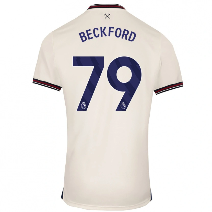 Danxen Donna Maglia Lewis Beckford #79 Bianco Sporco Kit Gara Away 2025/26 Maglietta
