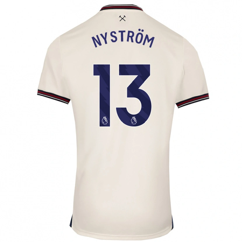 Danxen Donna Maglia Eva Nyström #13 Bianco Sporco Kit Gara Away 2025/26 Maglietta
