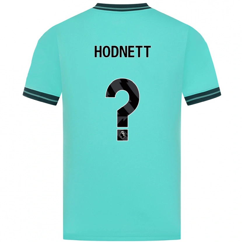 Danxen Donna Maglia Jack Hodnett #0 Azzurro Verde Kit Gara Away 2025/26 Maglietta