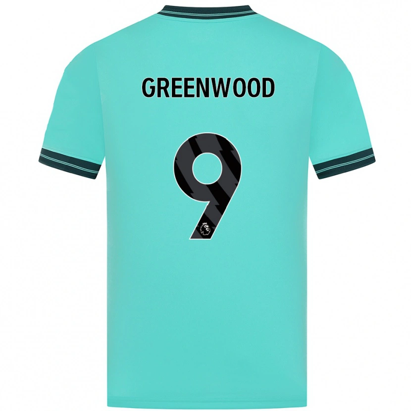 Danxen Donna Maglia Jashayde Greenwood #9 Azzurro Verde Kit Gara Away 2025/26 Maglietta
