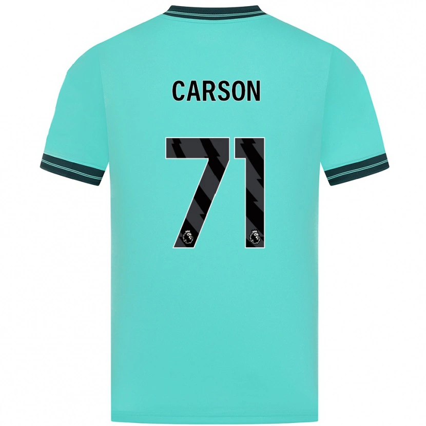 Danxen Donna Maglia Hayden Carson #71 Azzurro Verde Kit Gara Away 2025/26 Maglietta