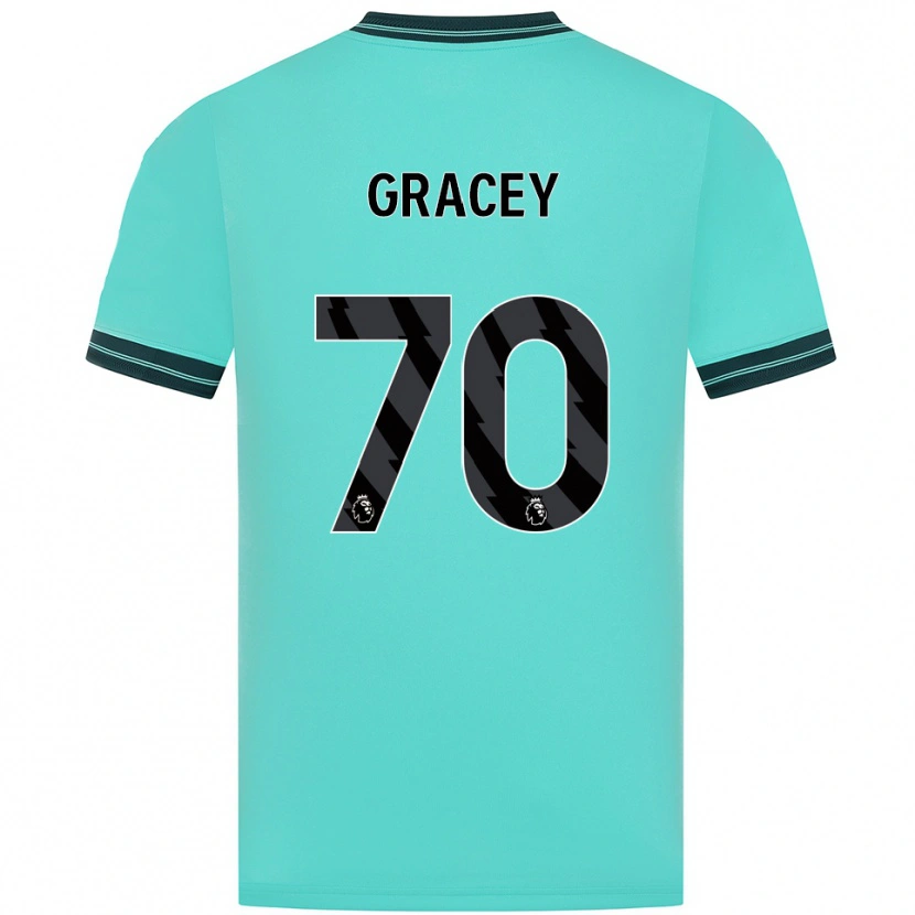 Danxen Donna Maglia Josh Gracey #70 Azzurro Verde Kit Gara Away 2025/26 Maglietta
