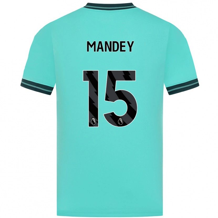 Danxen Donna Maglia Ziyad Mandey #15 Azzurro Verde Kit Gara Away 2025/26 Maglietta